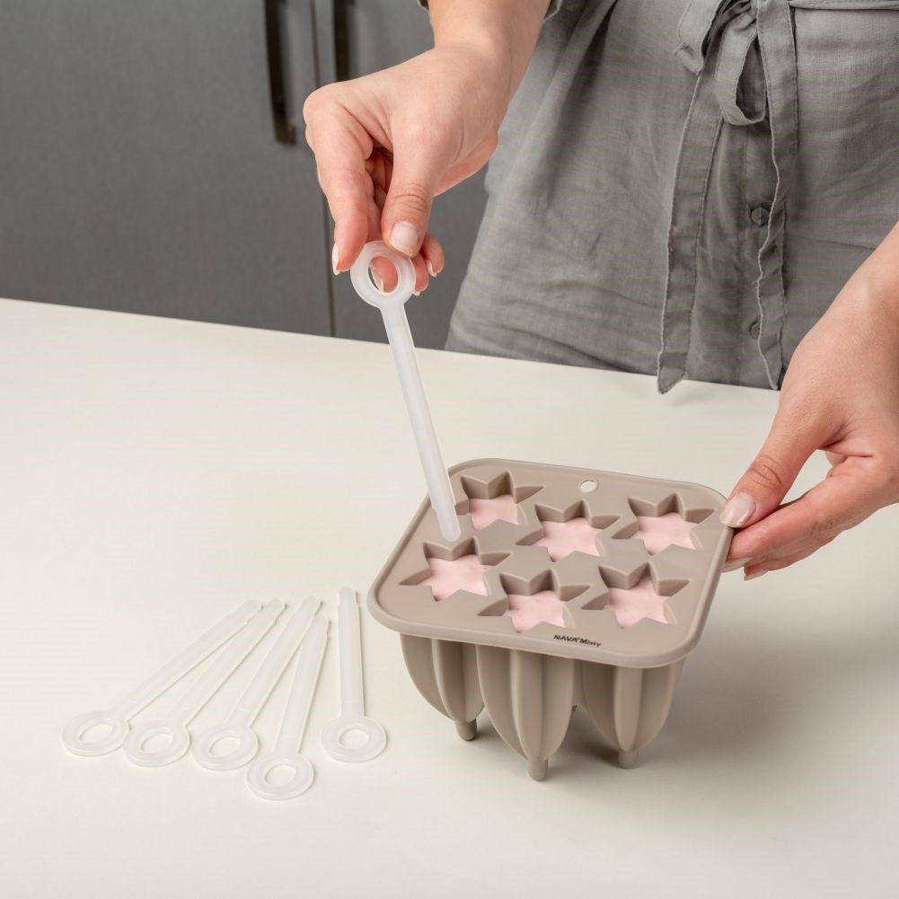 Silicone mold for homemade popsicles on a stick