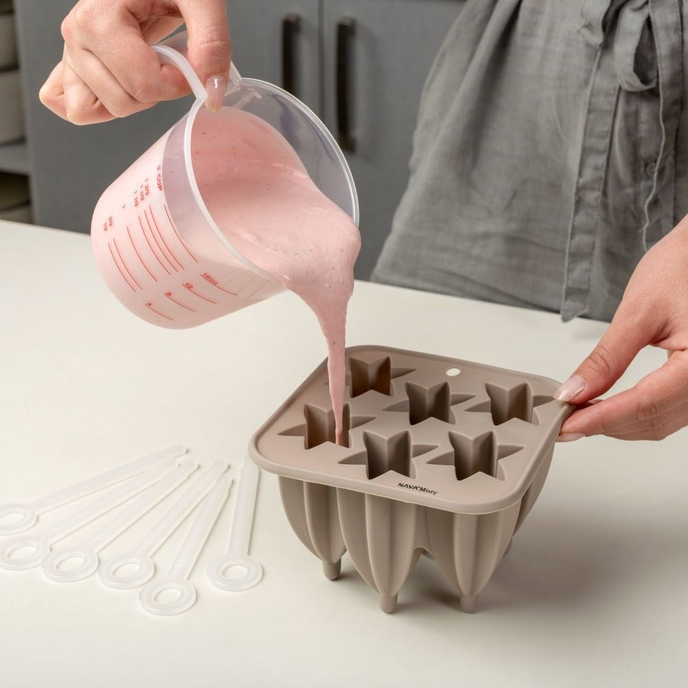 Silicone mold for homemade popsicles on a stick