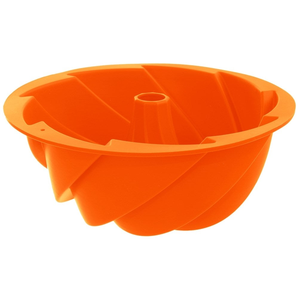 Silicone mold in orange for perfect baking of cakes