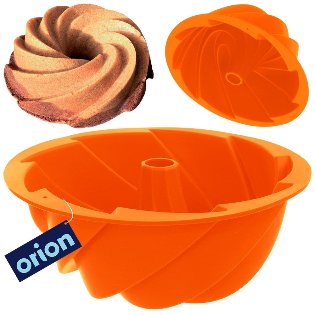 Silicone mold in orange for perfect baking of cakes