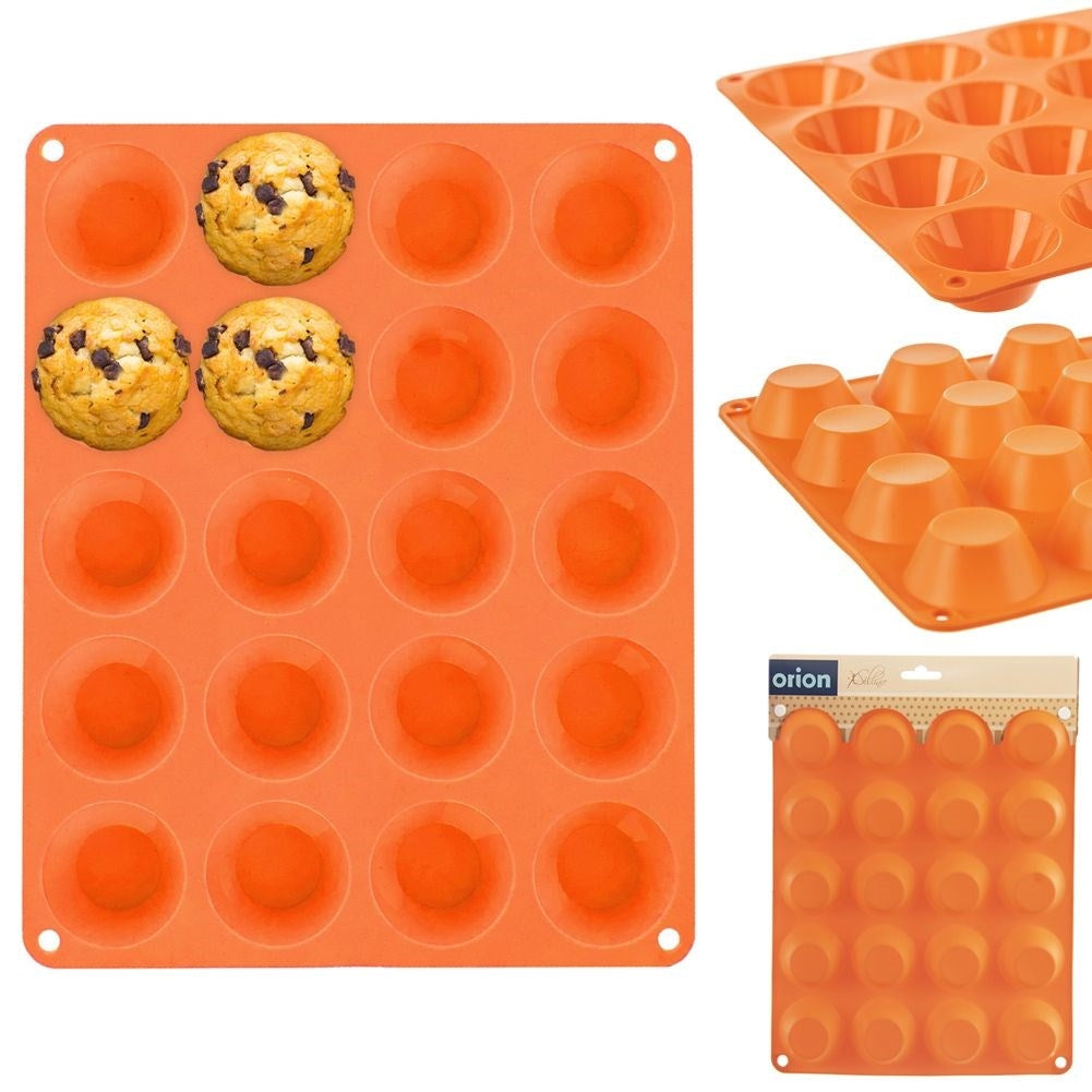 Silicone muffin tin: 20 muffins, non-stick, heat resistant