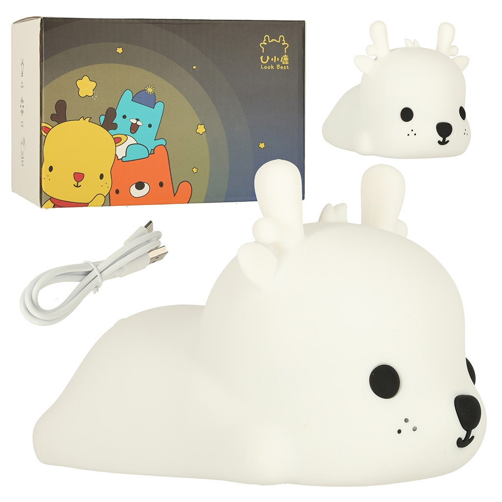 Silicone night light white deer