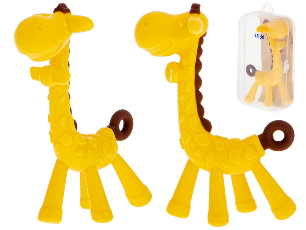Silicone teething teether yellow giraffe