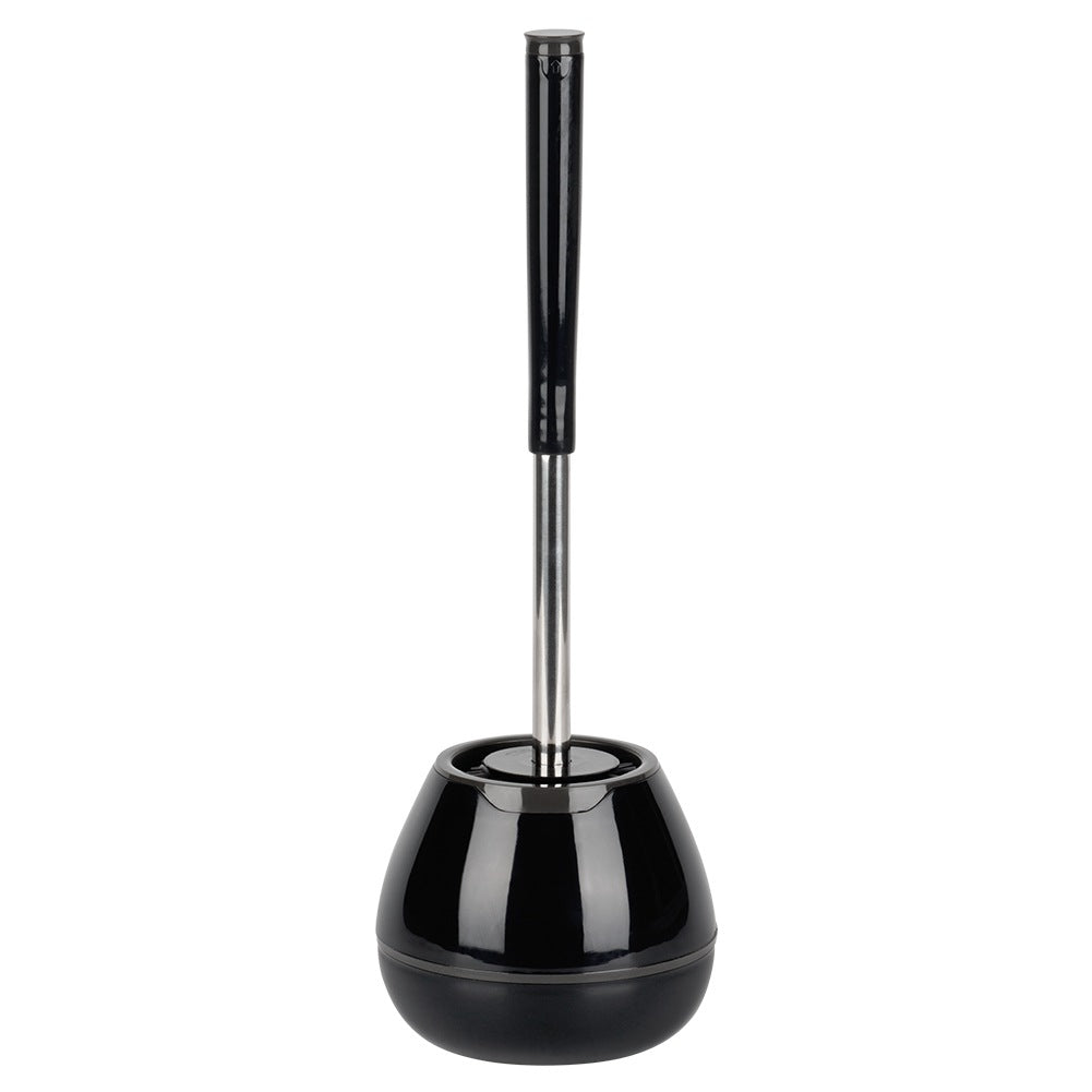 Silicone toilet brush with stand and tongs black 42 cm