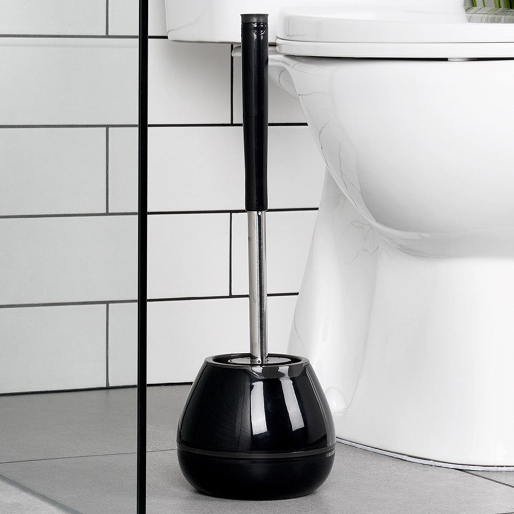 Silicone toilet brush with stand and tongs black 42 cm