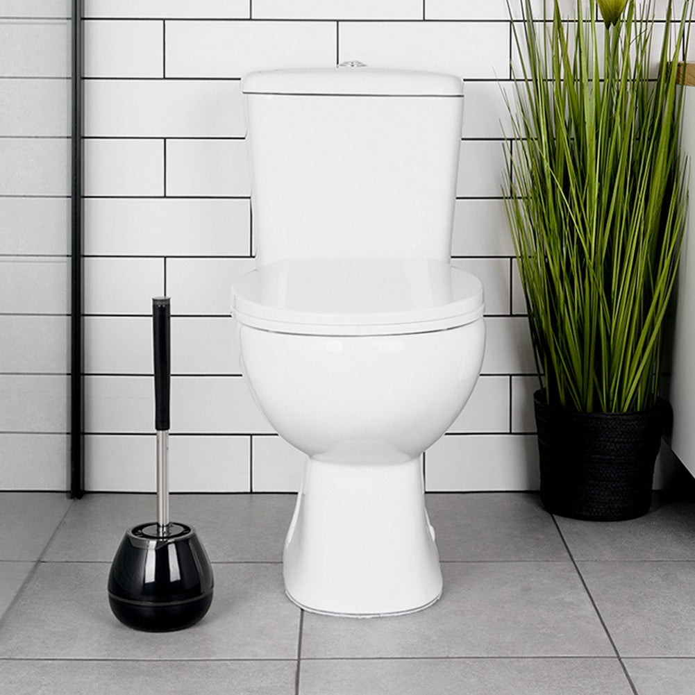 Silicone toilet brush with stand and tongs black 42 cm