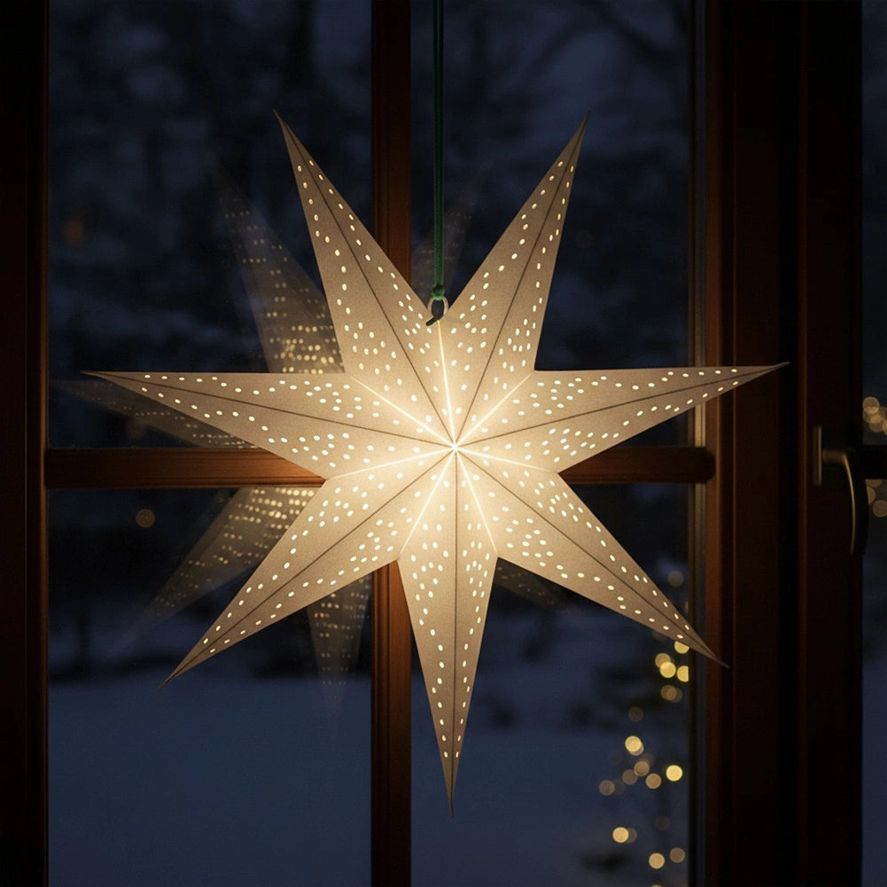 Silver Paper Star Decoration, 45 cm, Openwork Design