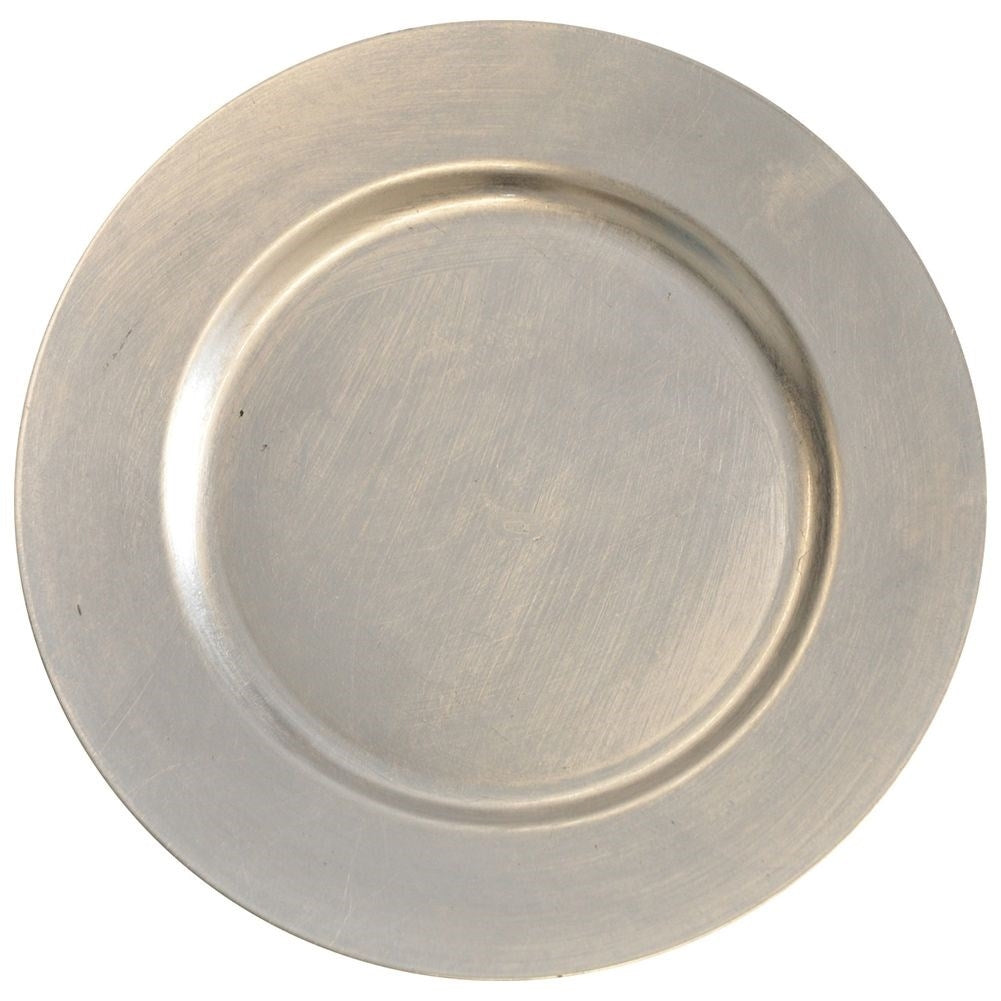 Silver colored coaster 33 cm - high gloss