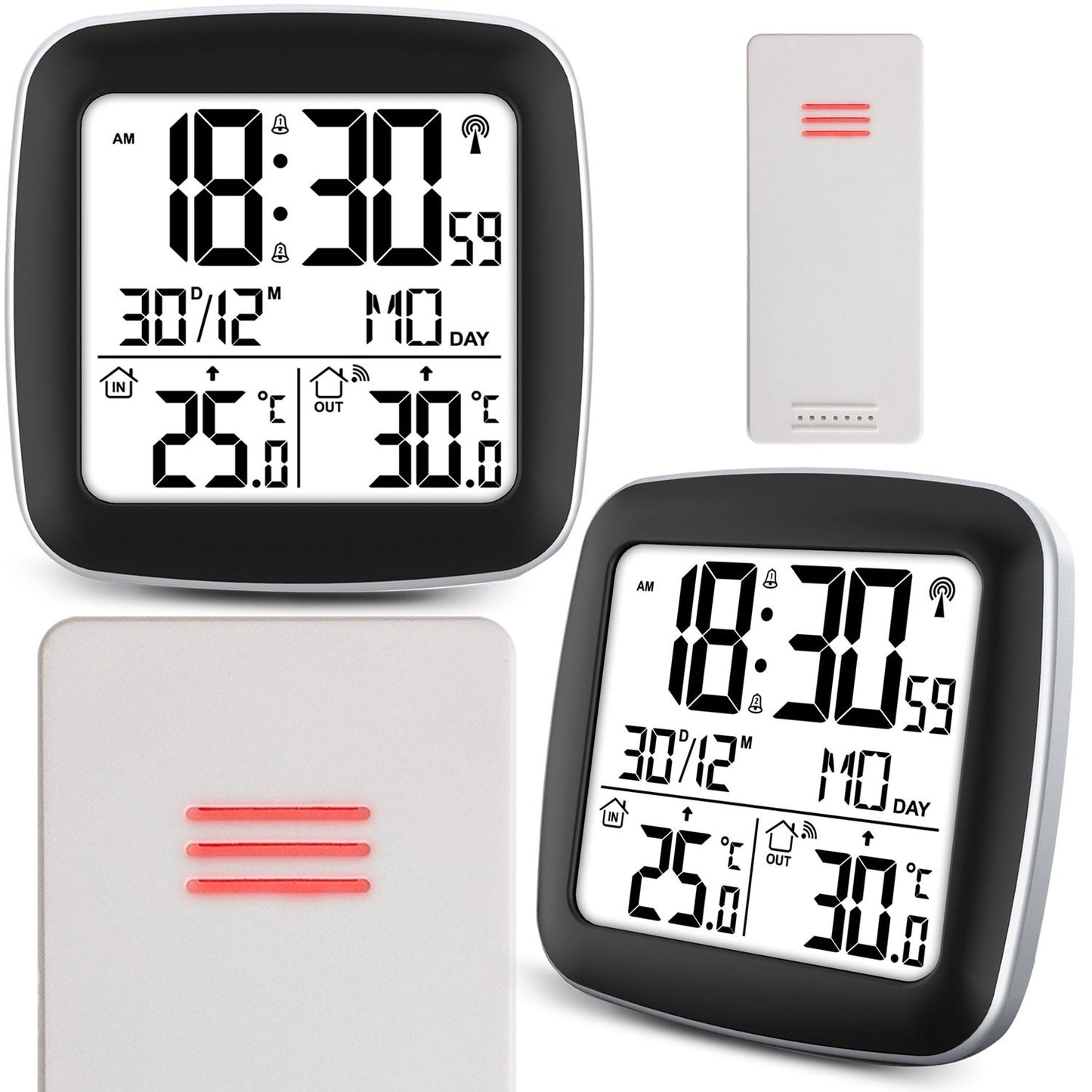 Silver colored weather station with display BD-903
