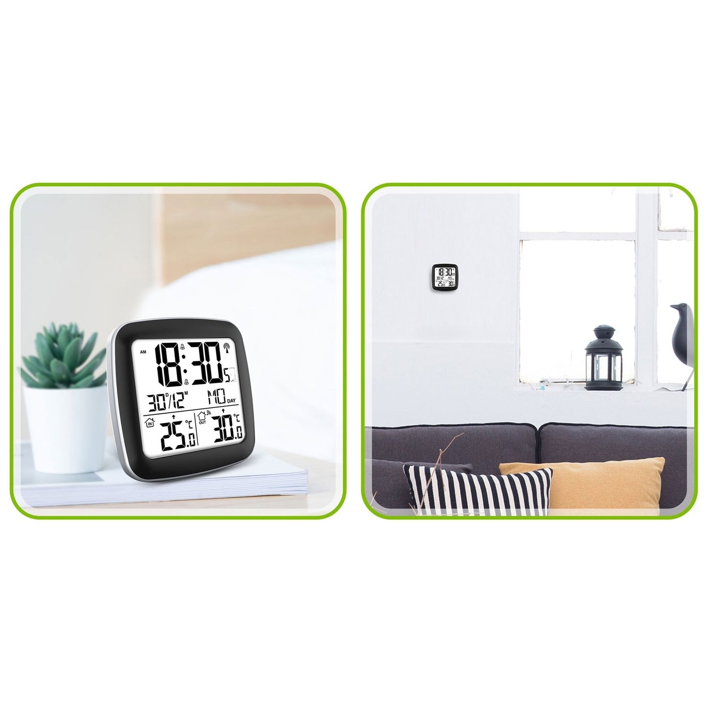 Silver colored weather station with display BD-903