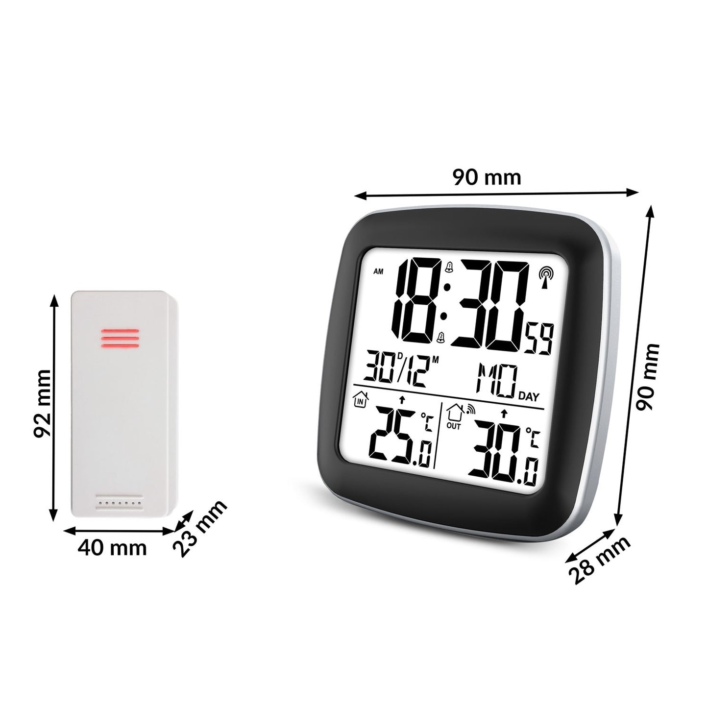Silver colored weather station with display BD-903