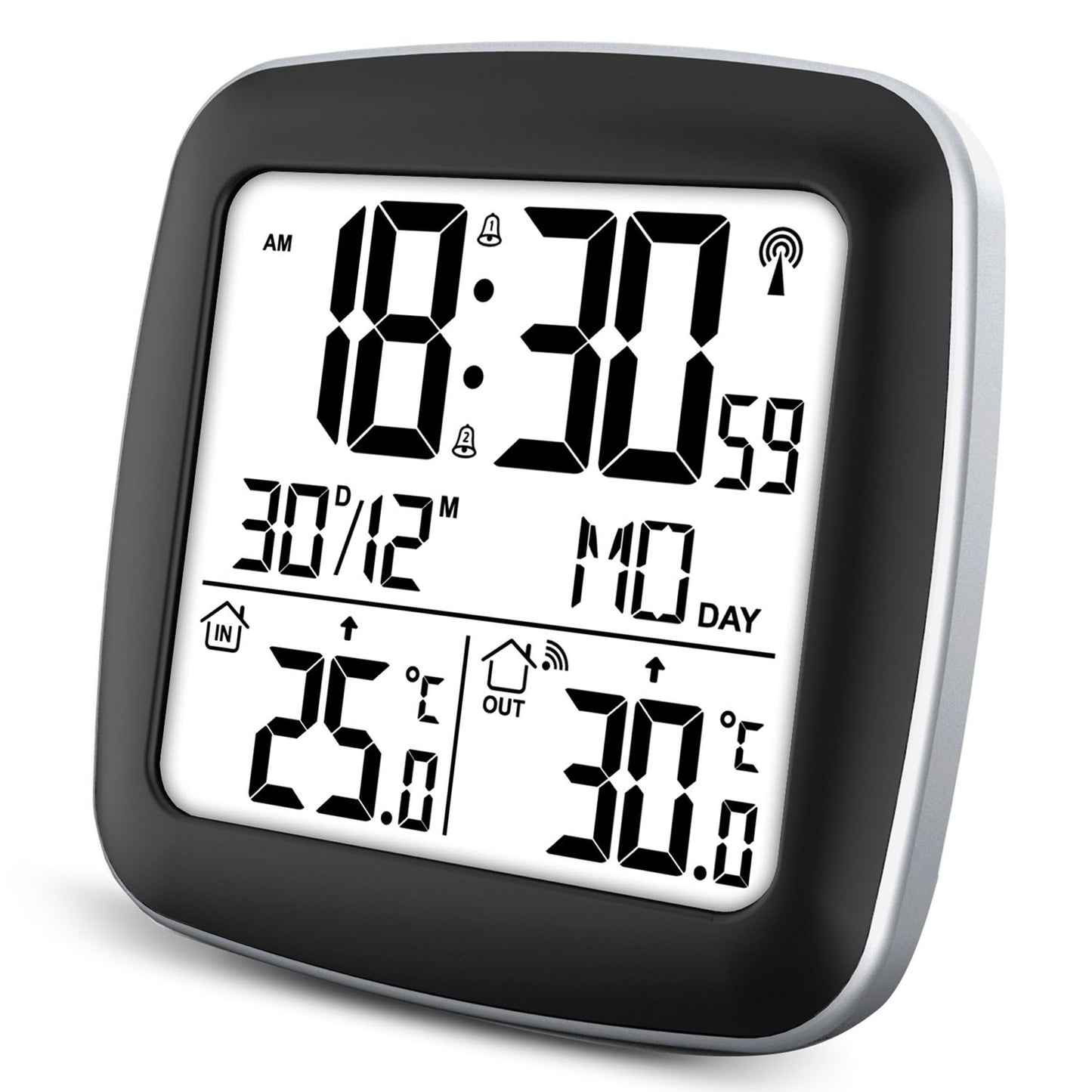 Silver colored weather station with display BD-903