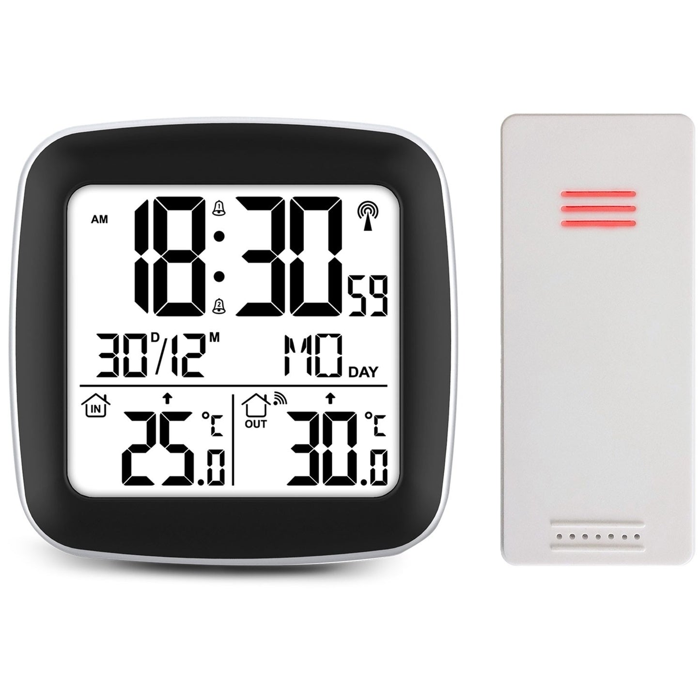 Silver colored weather station with display BD-903