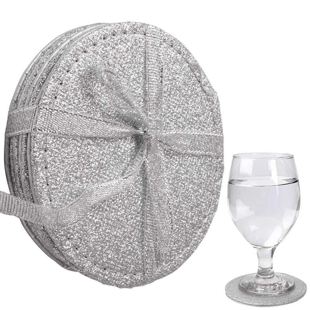 Silver cup coasters 10 cm 4 pcs.