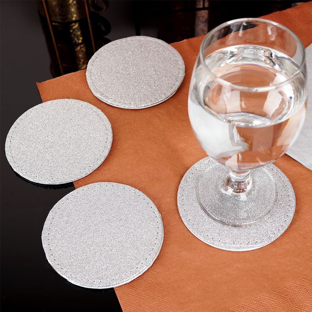 Silver cup coasters 10 cm 4 pcs.