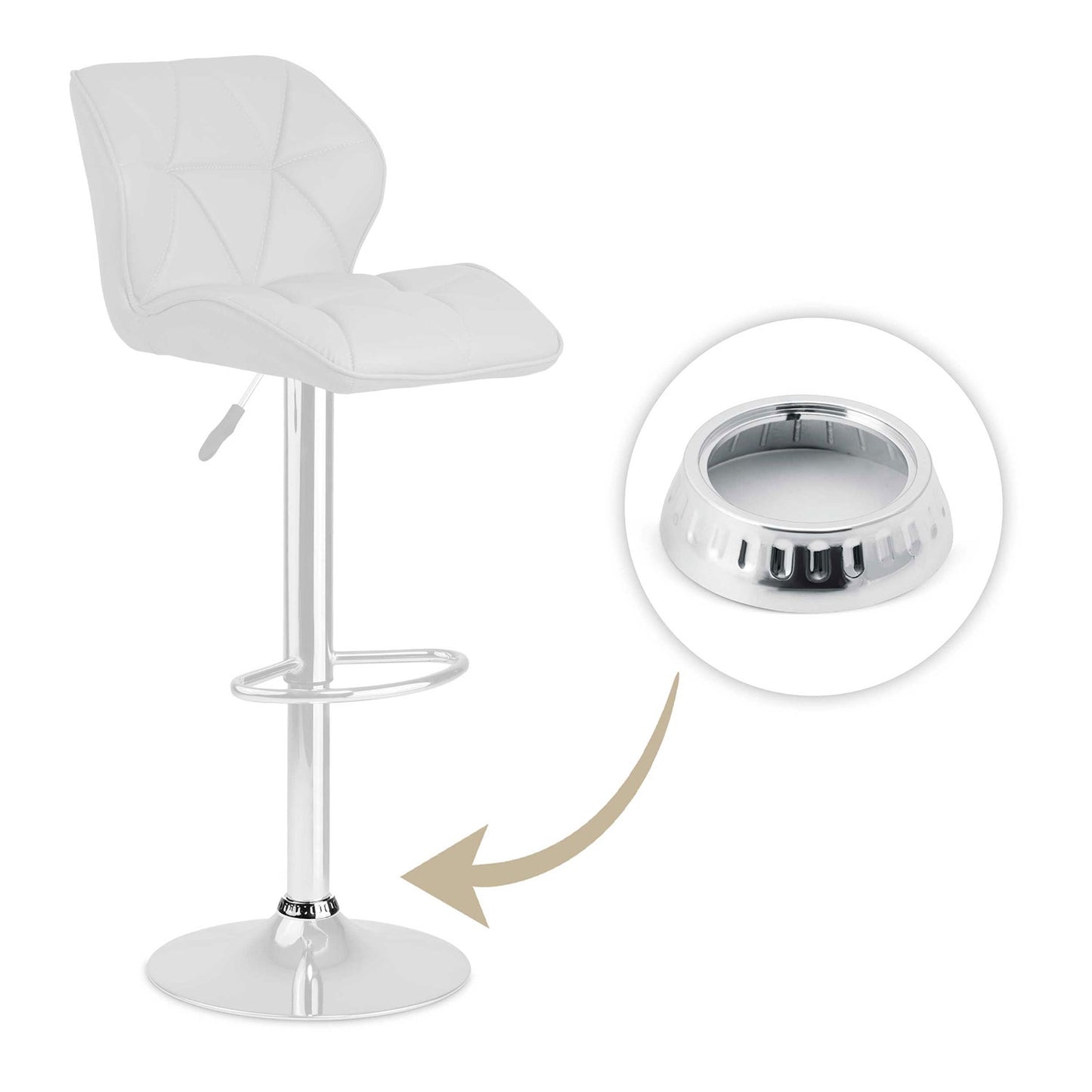 Silver stool cap for the Sofotel 2516 base