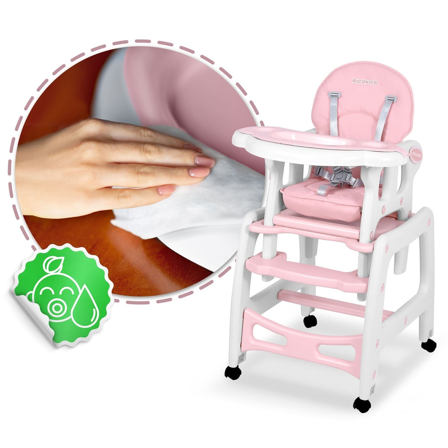 Sinco Ricokids Highchair - Pink