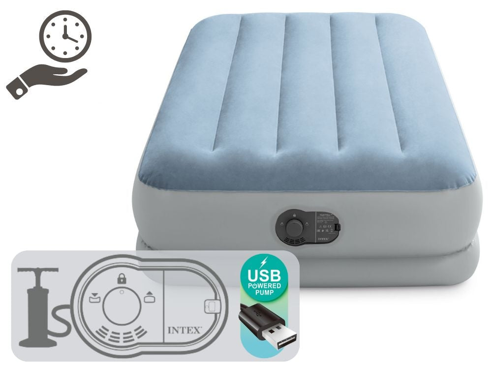 Single Air Mattress 191x99x36 cm with USB Pump