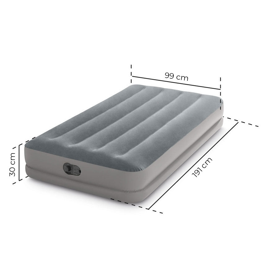 Single Air Mattress with Built-In Pump, 191x99x30 cm