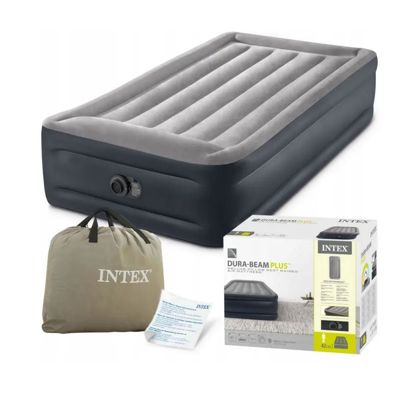 Single Air Mattress with Built-In Pump, 191x99x42 cm