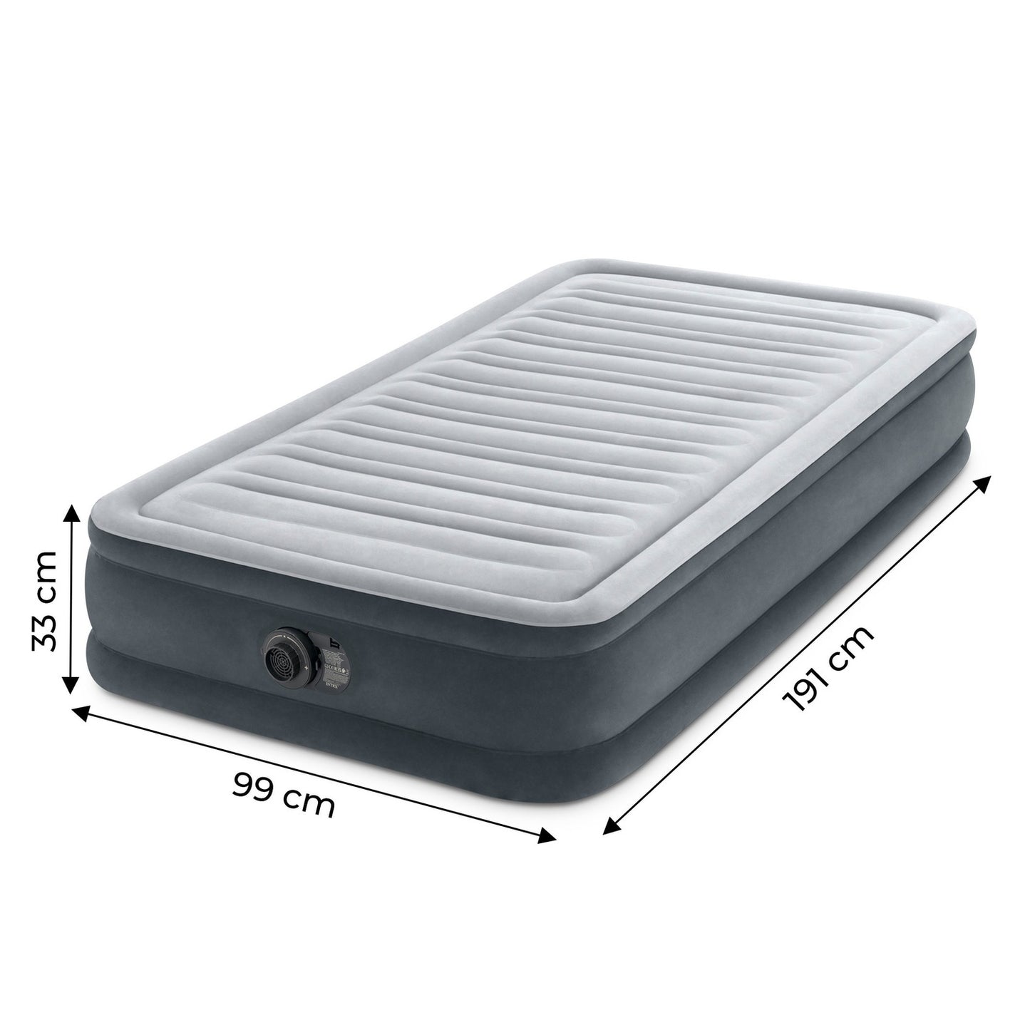 Single Air Mattress with Pump, 191x99cm, 1-Person