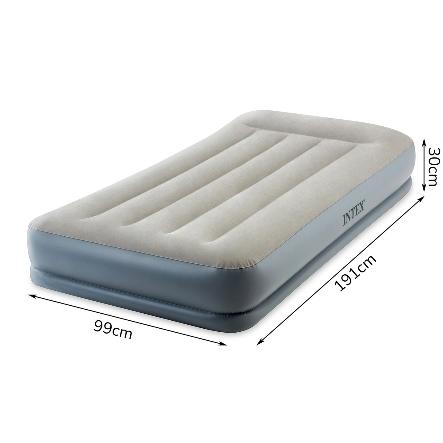 Single Air Mattress with Pump, 191x99 cm