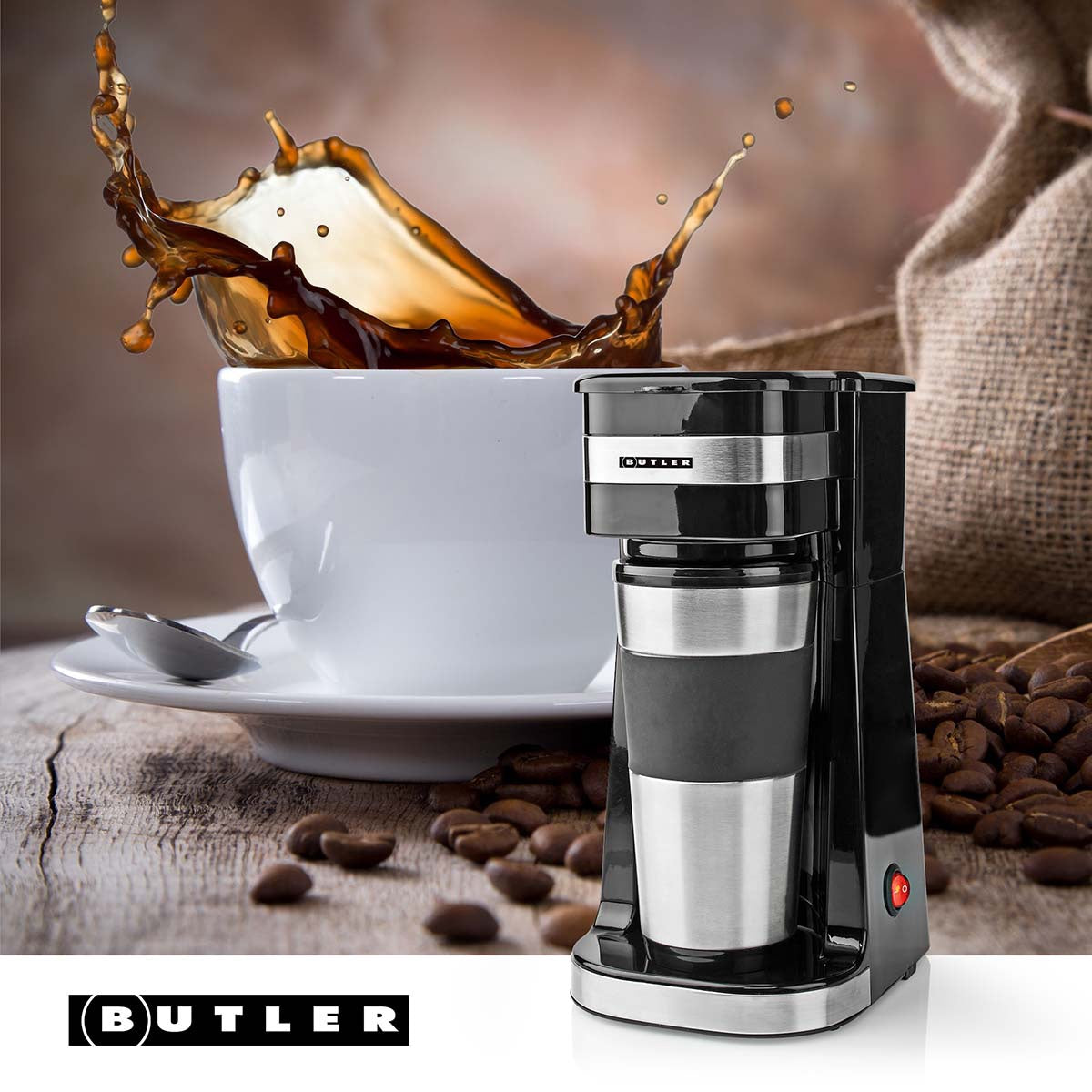 Single-Serve Coffee Maker, 0.4L, 750W, Auto Shut-Off, Black