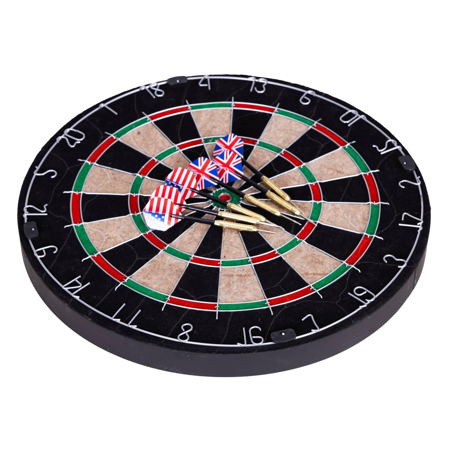 Sisal Dartboard Set with 6 Metal Darts, 46 cm