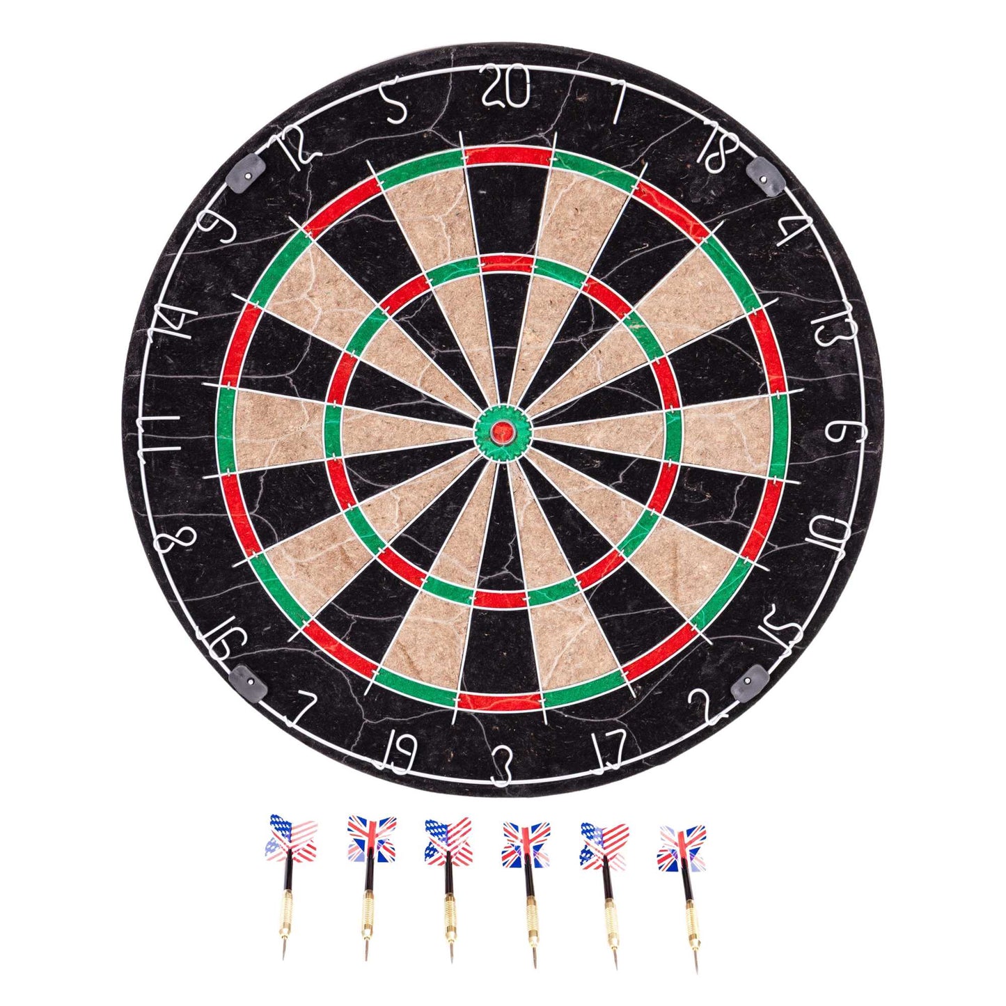 Sisal Dartboard Set with 6 Metal Darts, 46 cm