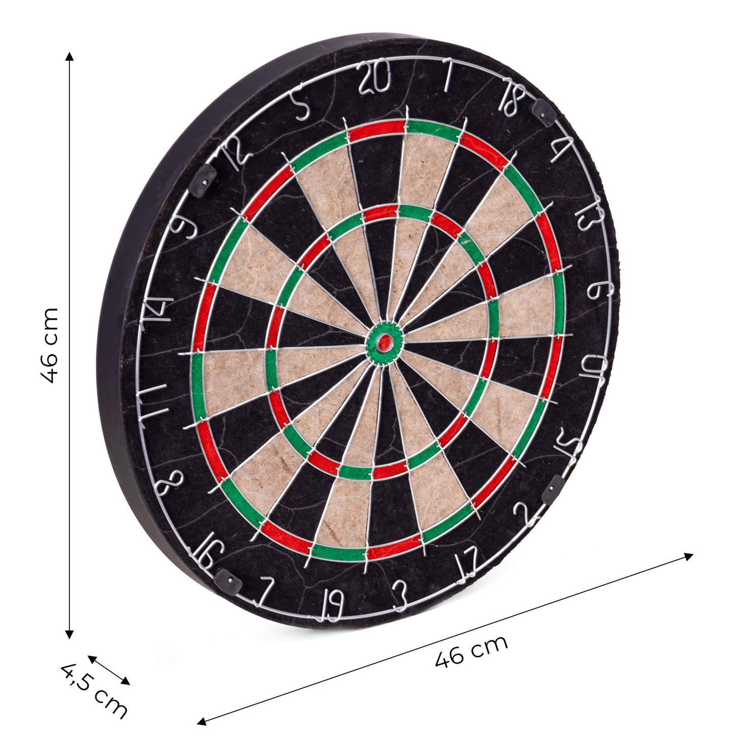 Sisal Dartboard Set with 6 Metal Darts, 46 cm