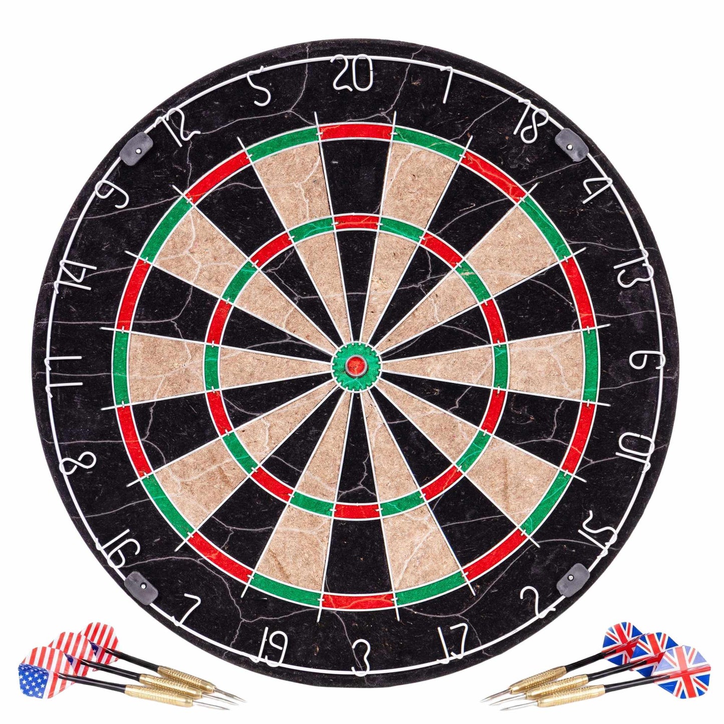 Sisal Dartboard Set with 6 Metal Darts, 46 cm