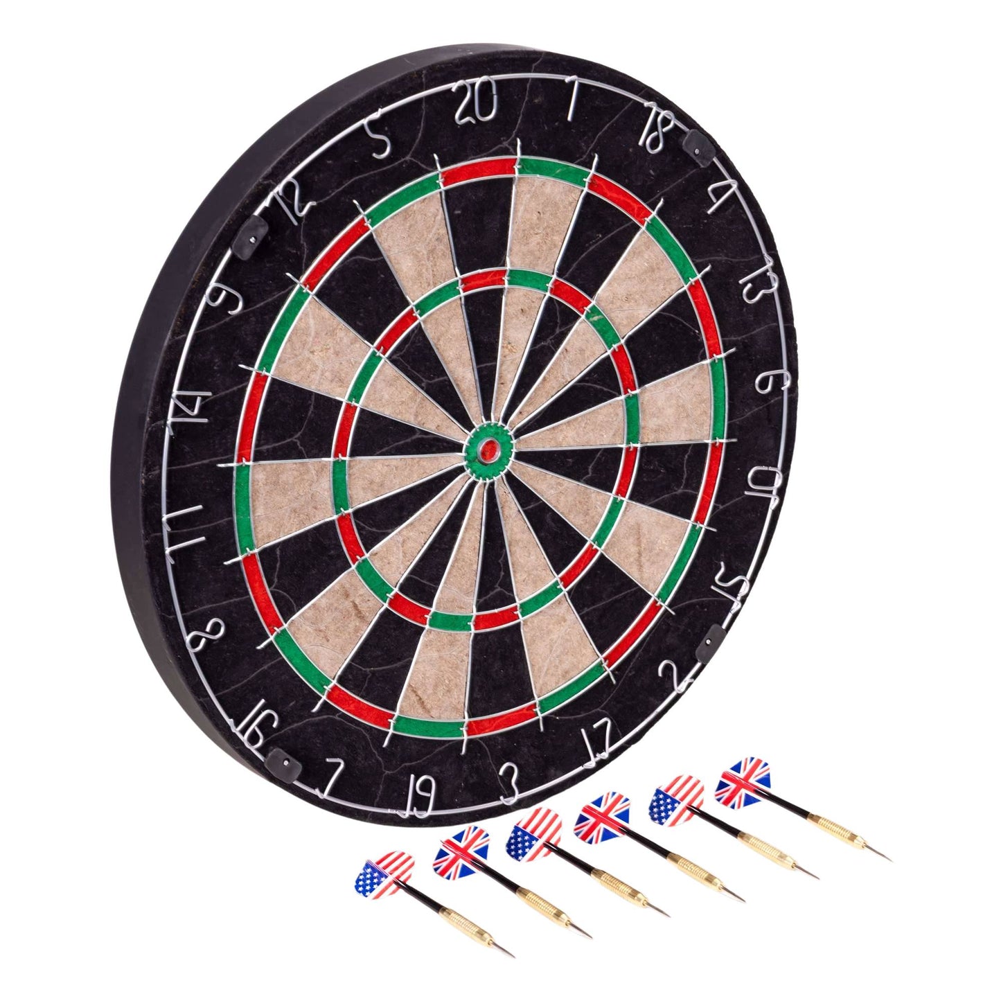 Sisal Dartboard Set with 6 Metal Darts, 46 cm