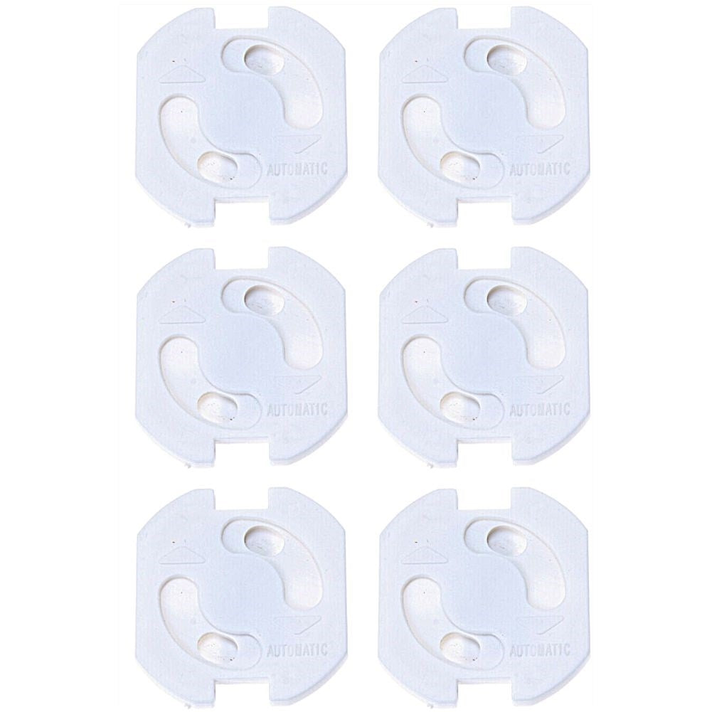 Six covers for electrical outlets with automatic turning system and self-adhesive strip