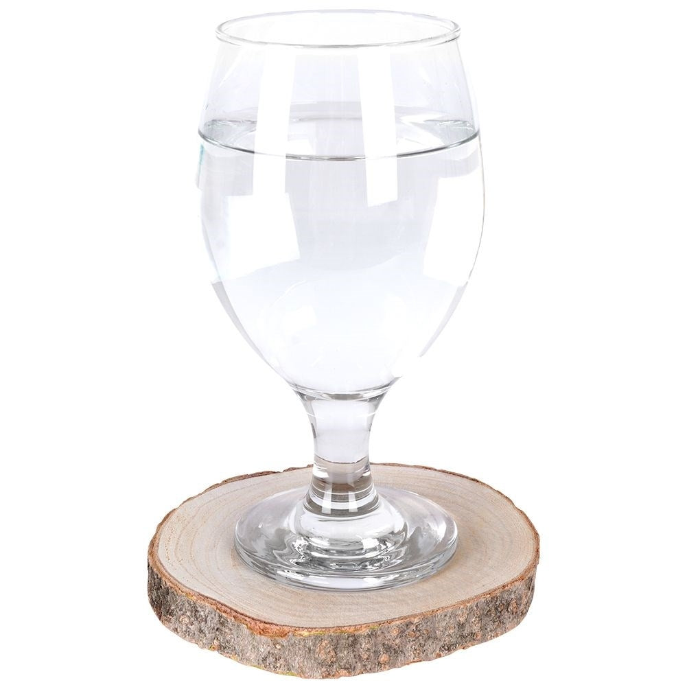 Six drink coasters in natural paulownia wood
