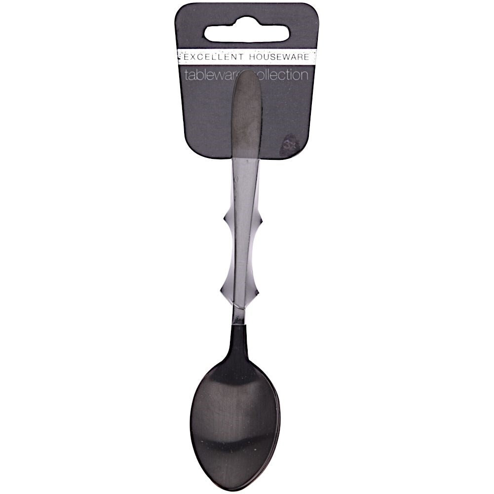 Six elegant coffee and tea spoons in black stainless steel