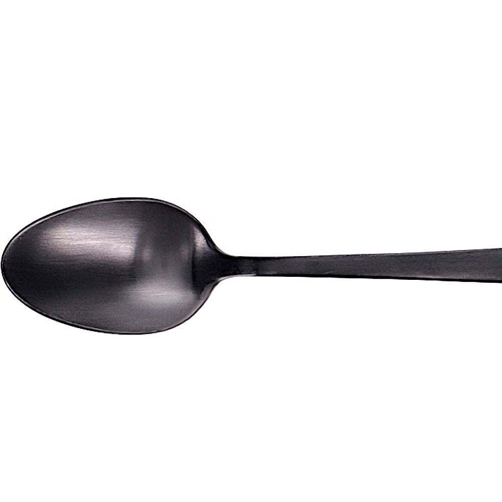 Six elegant coffee and tea spoons in black stainless steel