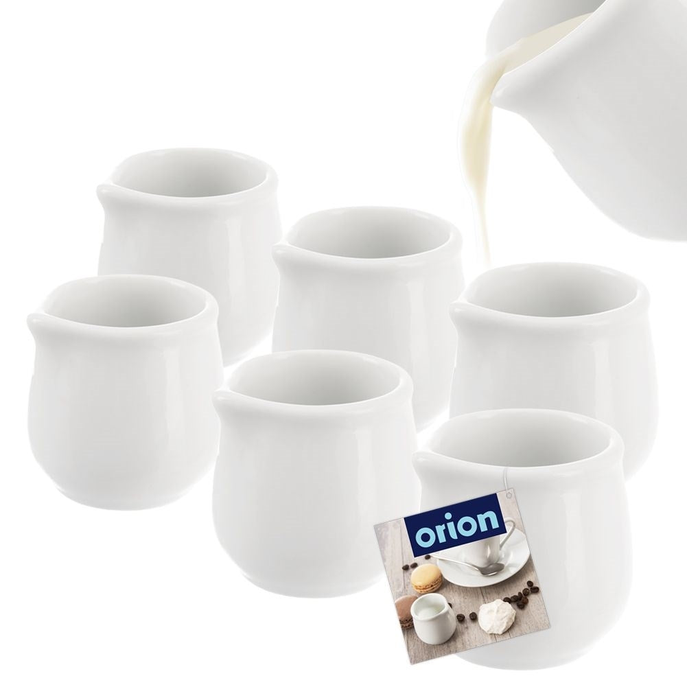 Six elegant porcelain jugs with practical spouts