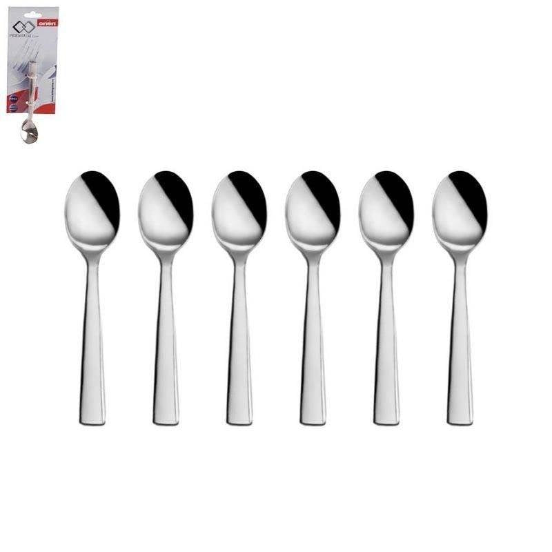 Six espresso spoons in stainless steel - classic design