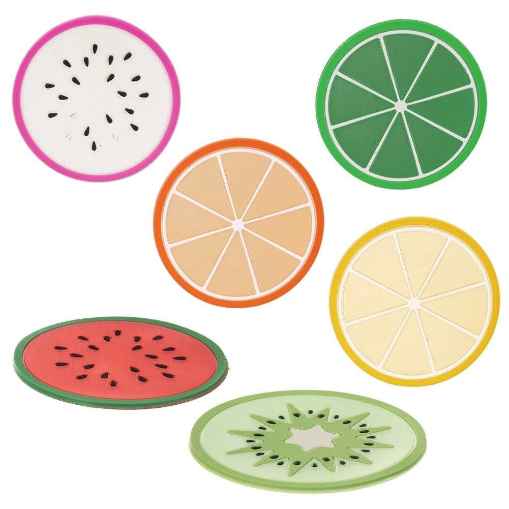 Six fruity coasters – protect the table against scratches and damage