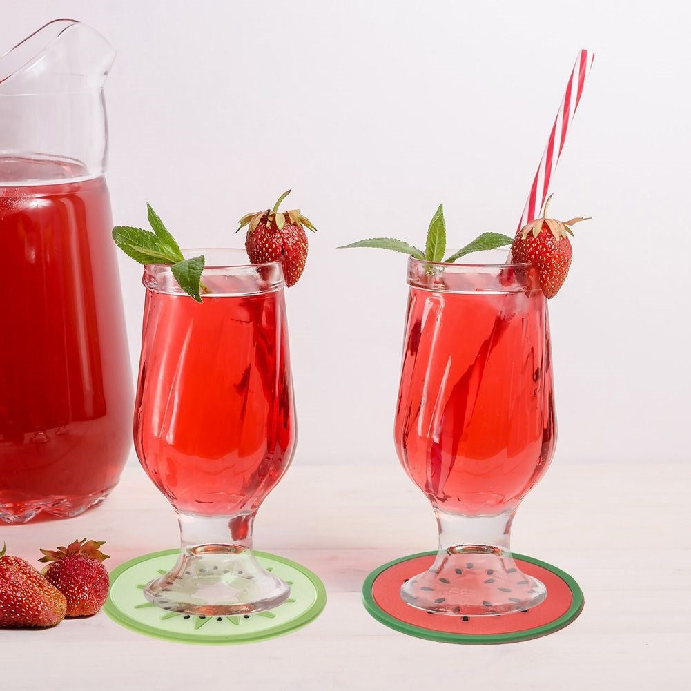Six fruity coasters – protect the table against scratches and damage