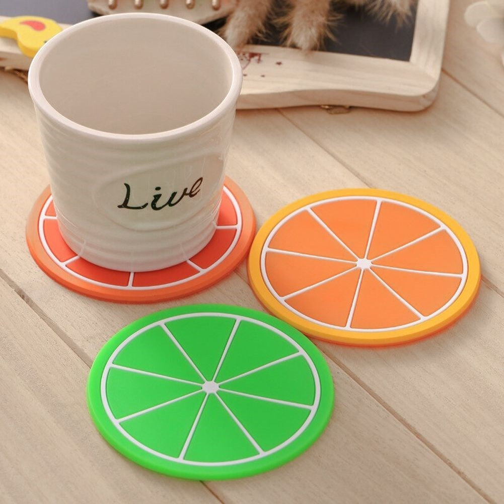 Six fruity coasters – protect the table against scratches and damage