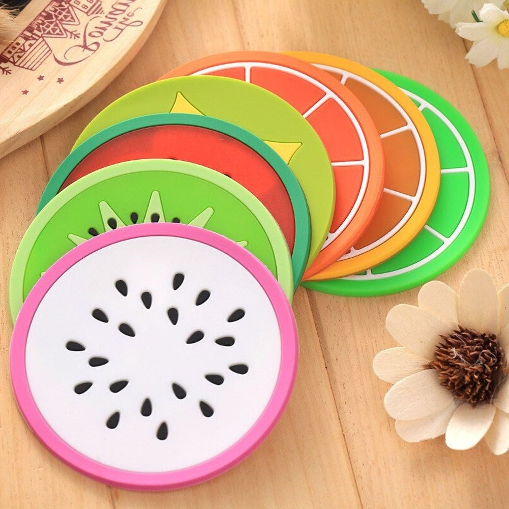 Six fruity coasters – protect the table against scratches and damage