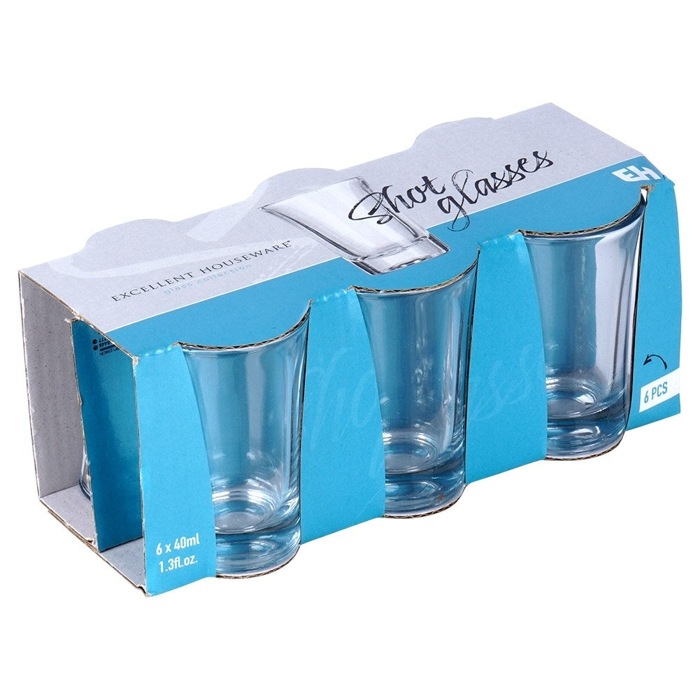 Six glasses for vodka, liqueurs or shots - Dishwasher safe