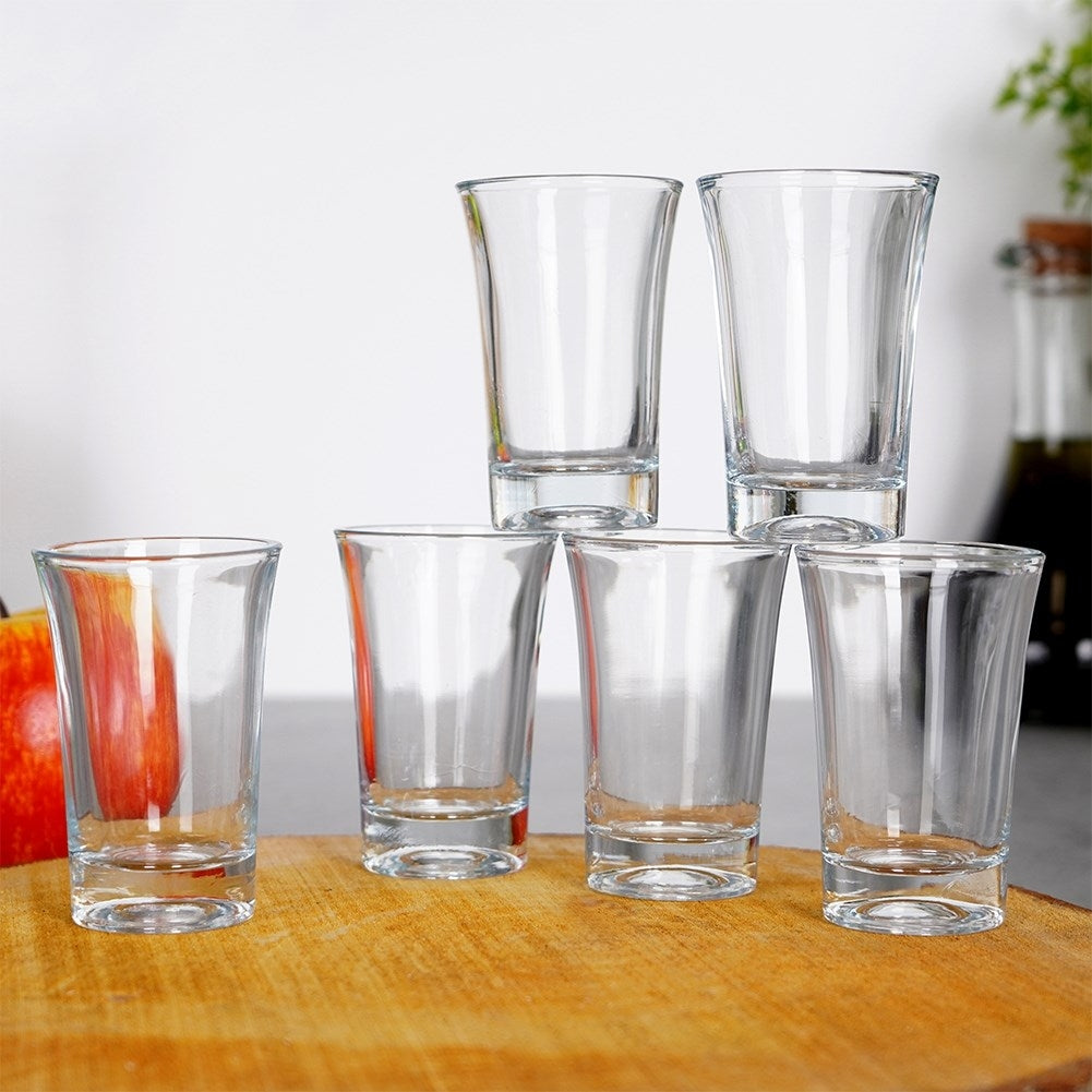 Six glasses for vodka, liqueurs or shots - Dishwasher safe