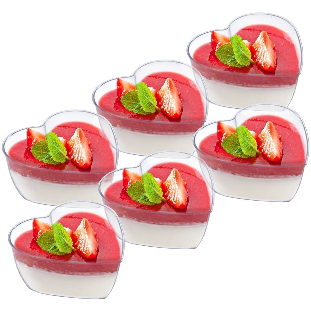 Six heart-shaped bowls for snacks and desserts