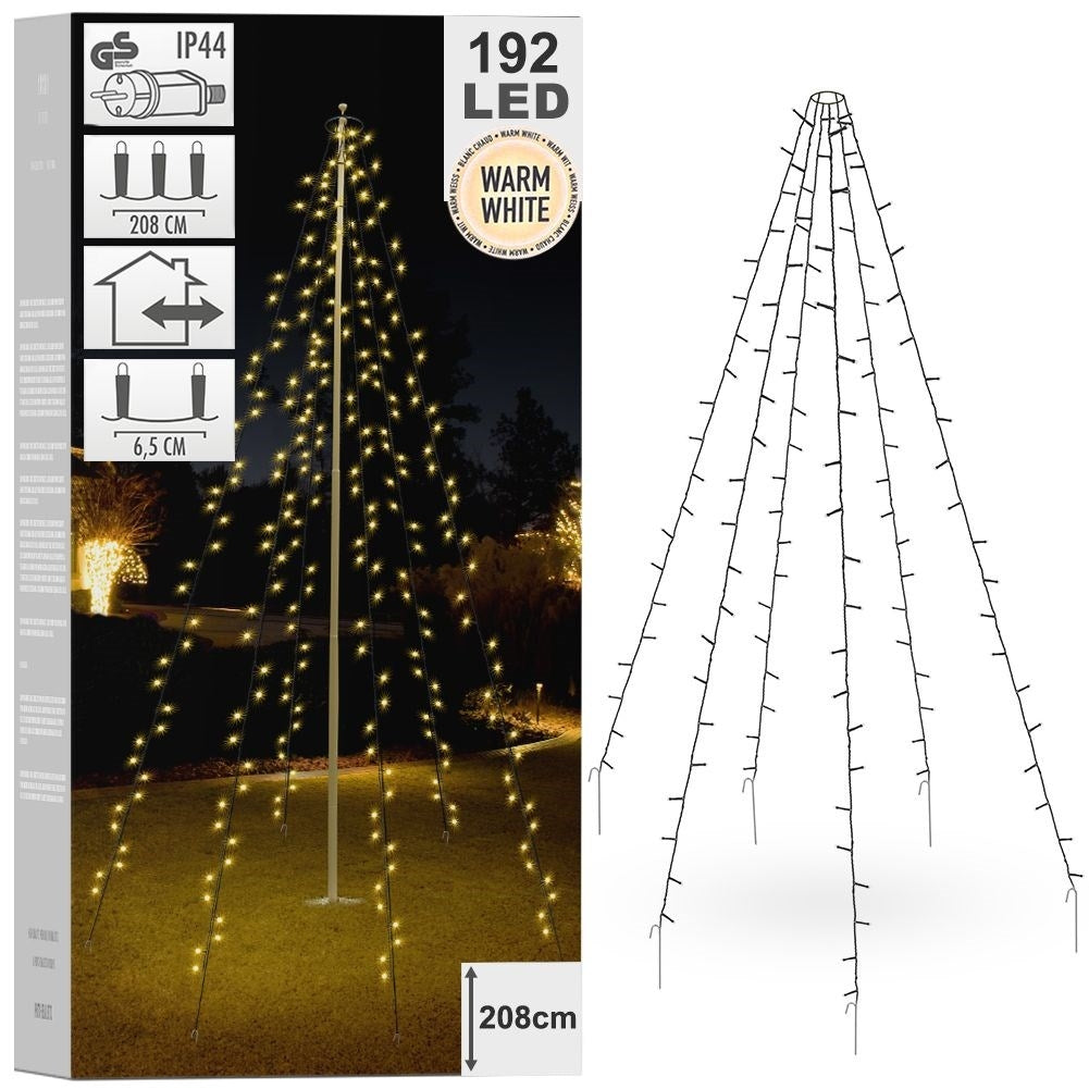 Six interconnected light loops with 192 LED lights