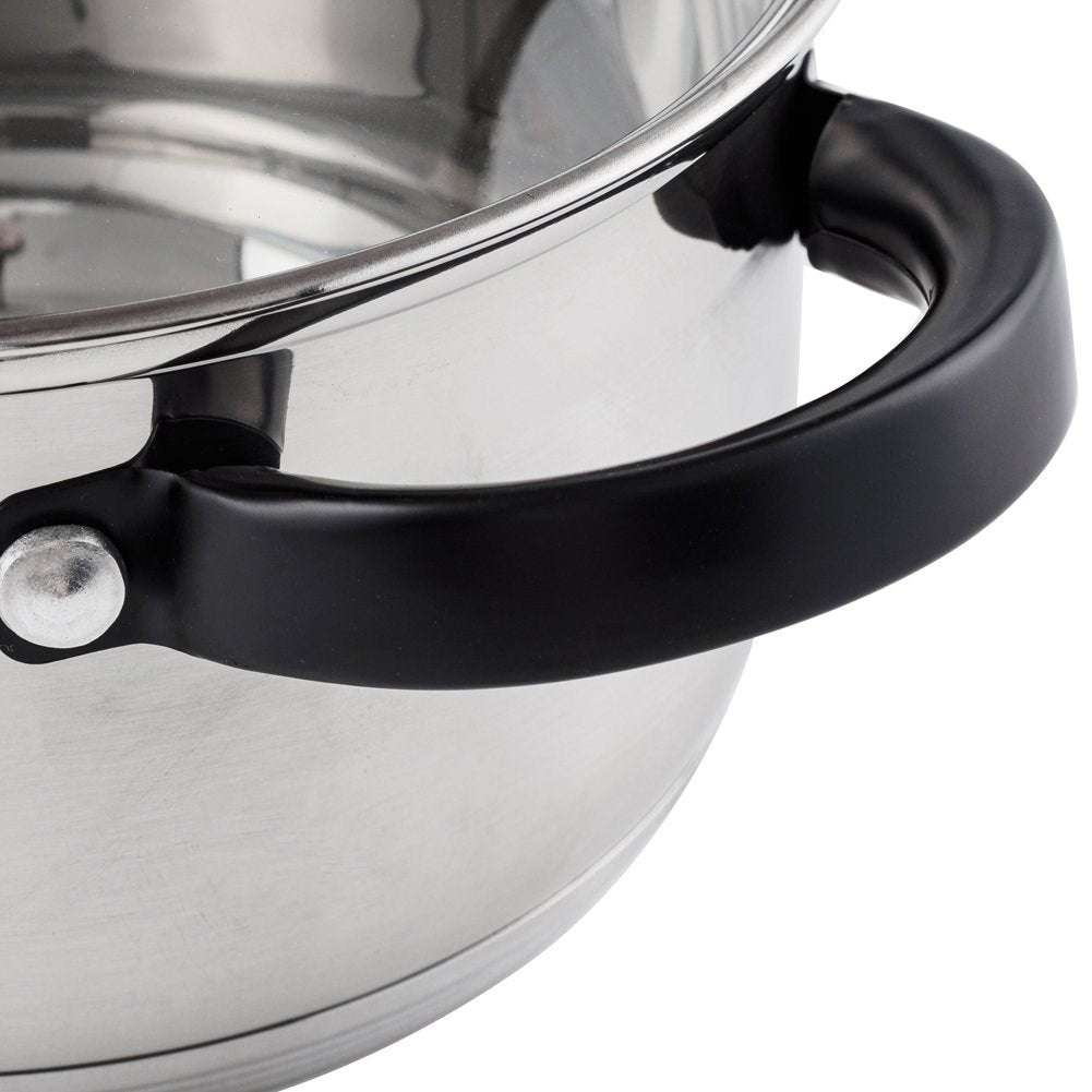 Six-piece kitchen set in stainless steel for all stoves and dishwashers