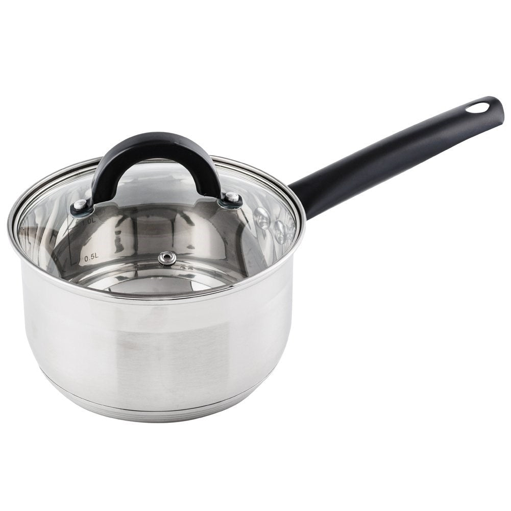 Six-piece kitchen set in stainless steel for all stoves and dishwashers