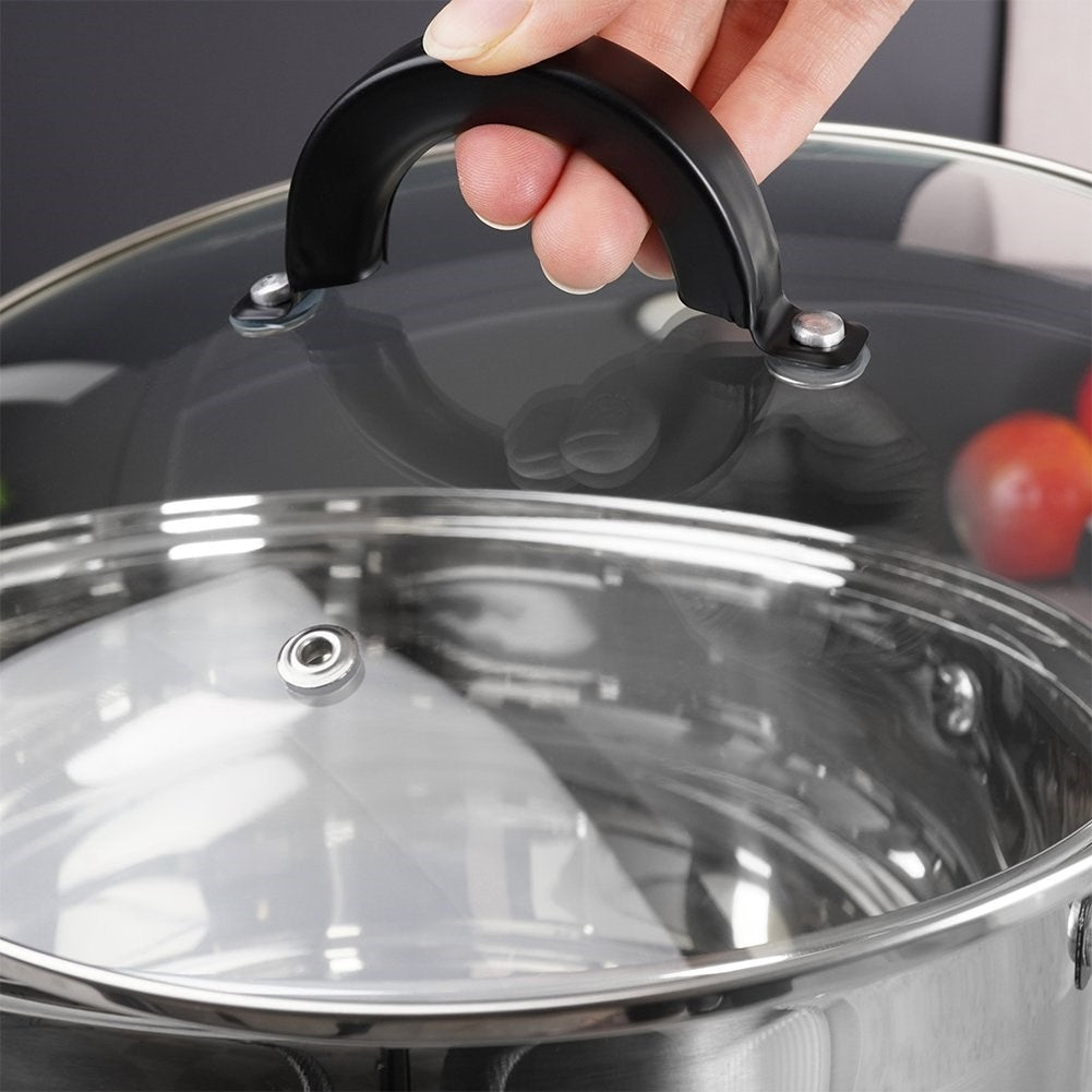 Six-piece kitchen set in stainless steel for all stoves and dishwashers