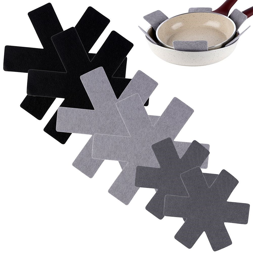 Six protective pads for kitchen utensils, against scratches